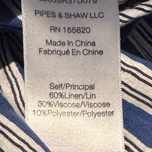 Veronica Beard Blue and White Ruffle Striped Dress - Picture 11 of 11